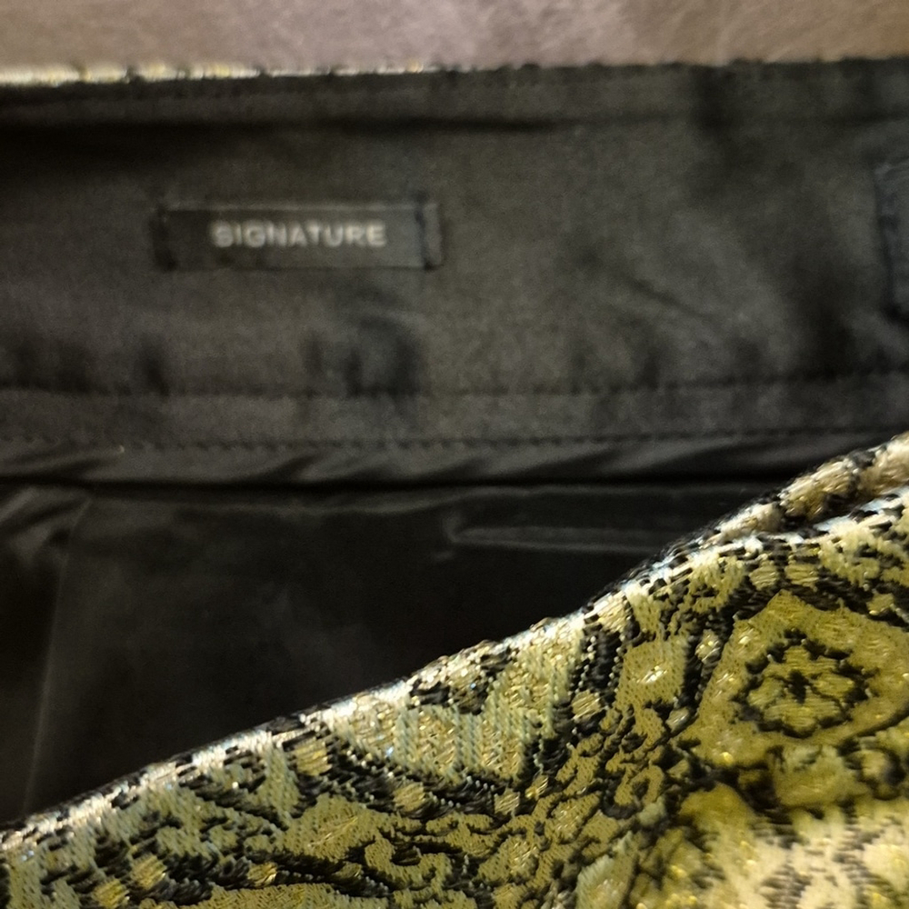 Talbots "Signature"dress Pants.fully Lined. Beautiful Black &gold.(#1661) - Picture 3 of 13